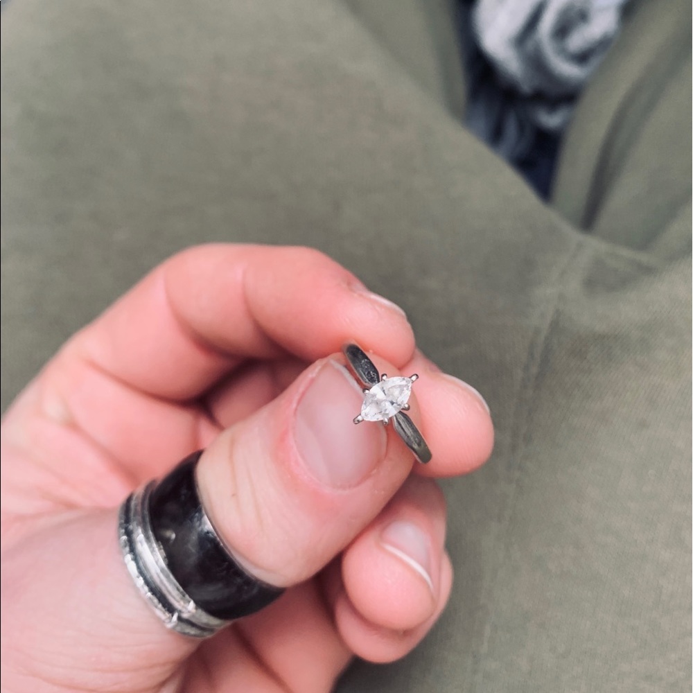 Diamond Ring size 5 white gold
